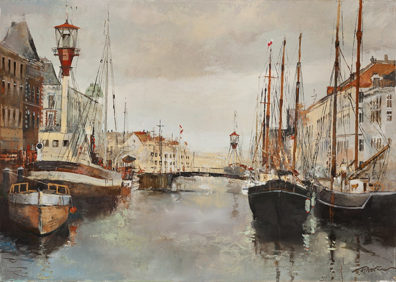 Copenhagen reproduction of painting by Rolandas Mociūnas. Oil painting reproduction