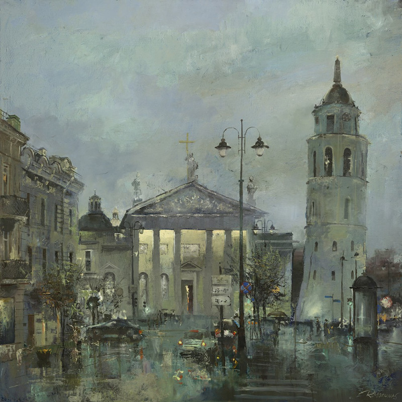 Night Is Coming reproduction of painting by Rolandas Mociūnas. Oil painting reproduction