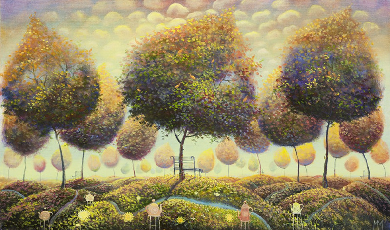 Tea Afternoon reproduction of painting by Modestas Malinauskas. Modestas Malinauskas prints