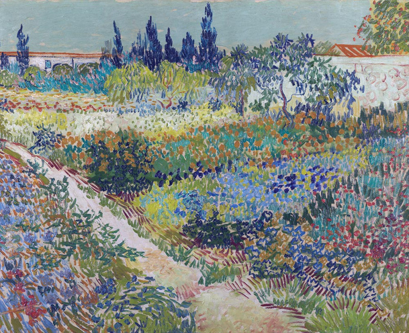 Garden with Flowers reproduction of painting by Vincent Van Gogh. Classical Paintings