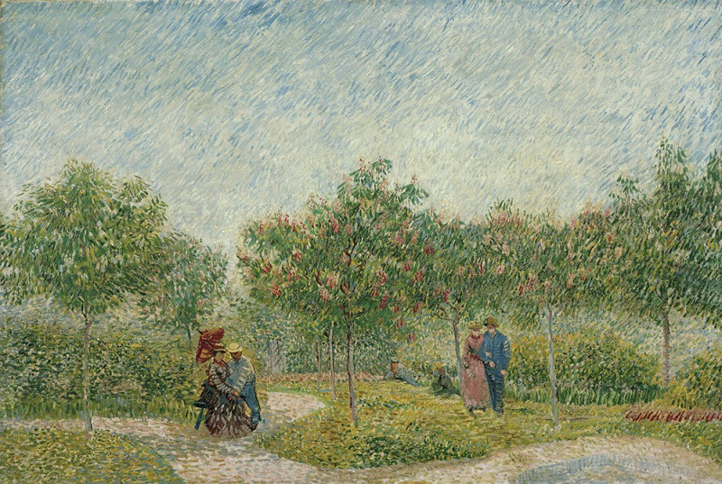 Couples in the Voyer d'Argenson park at Asnieres reproduction of painting by Vincent Van Gogh. Classical Paintings