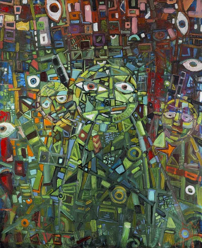 Green People reproduction of painting by Modestas Malinauskas. Modestas Malinauskas prints