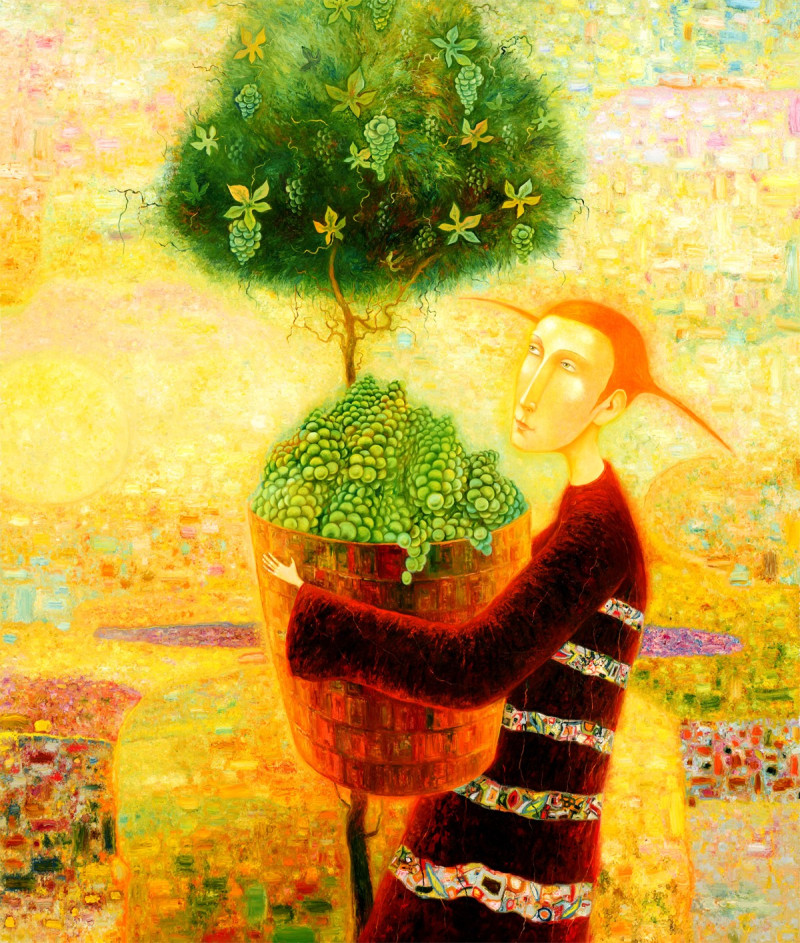 Grape Girl reproduction of painting by Arūnas Žilys. Arūnas Žilys artwork prints