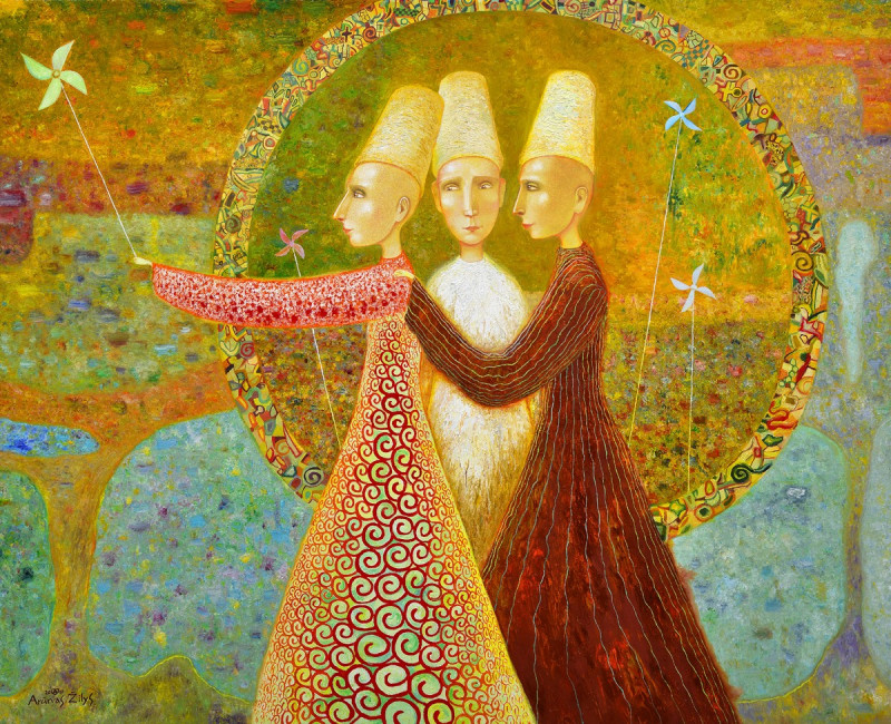 Happily reproduction of painting by Arūnas Žilys. Arūnas Žilys artwork prints