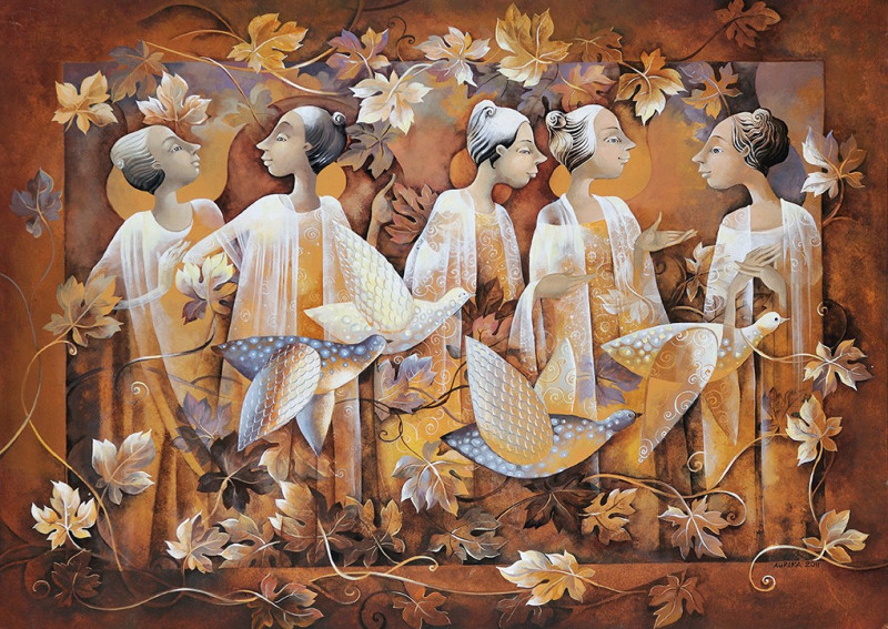 Angels of Harmony reproduction of painting by Aurika. Aurika Fine Art Prints