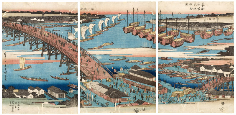 Utagawa Hiroshige reprodukcija Woodcut, Klasikiniai kūriniai , paveikslai, reprodukcijos internetu