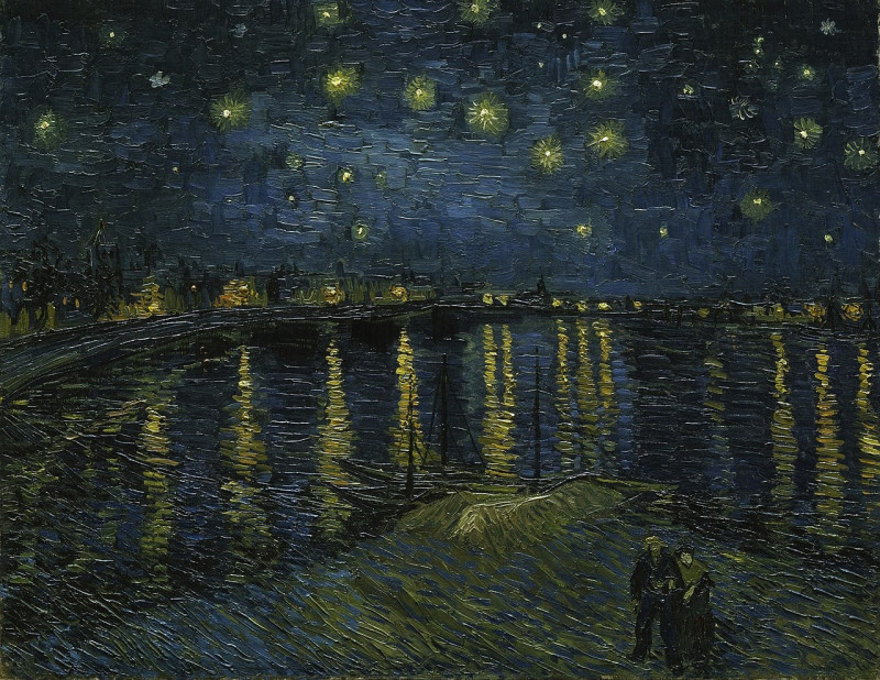 Starry Night Over the Rhone reproduction of painting by Vincent Van Gogh. Classical Paintings