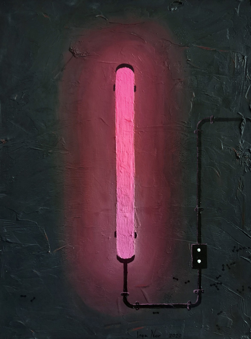 Neon Pink reproduction of painting by Inga Noir Mrazauskė. Home