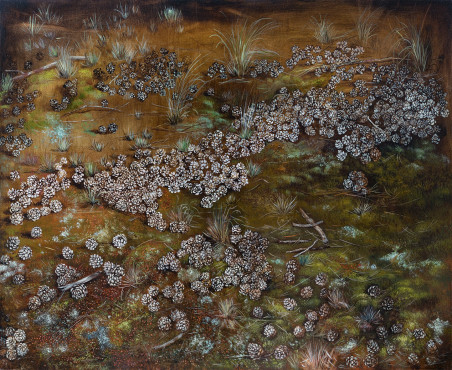 Growing Forest reproduction of painting by Onutė Juškienė. Landscape