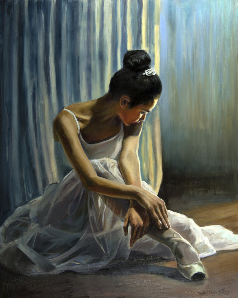 I am ballerina III reproduction of painting by Serghei Ghetiu. Dance - Music