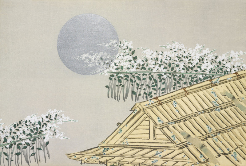 House from Momoyogusa – Flowers of a Hundred Generations (1909) reproduction of painting by Kamisaka Sekka. Landscape