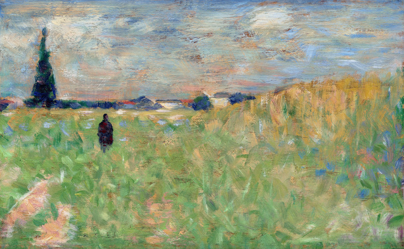 Georges Seurat reprodukcija A Summer Landscape (1883), Klasikų reprodukcijos , paveikslai, reprodukcijos internetu