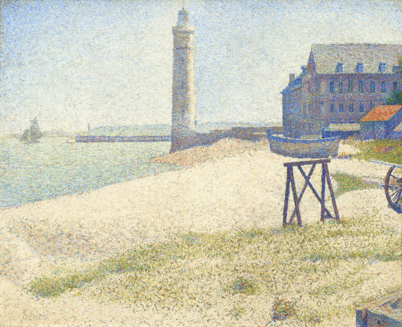 The Lighthouse at Honfleur (1886) reproduction of painting by Georges Seurat. Classical Paintings