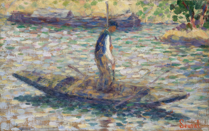 A Fisherman (ca. 1884) reproduction of painting by Georges Seurat. Classical Paintings