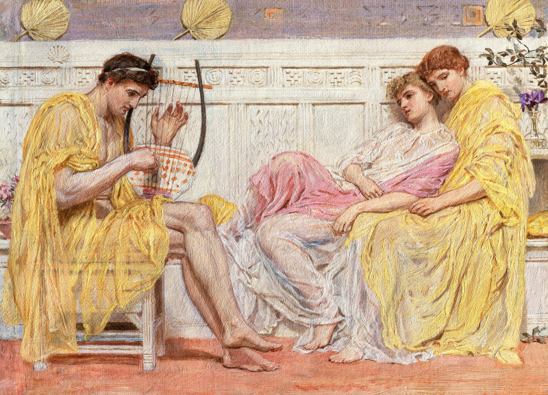 A Musician reproduction of painting by Albert Joseph Moore. Dance - Music