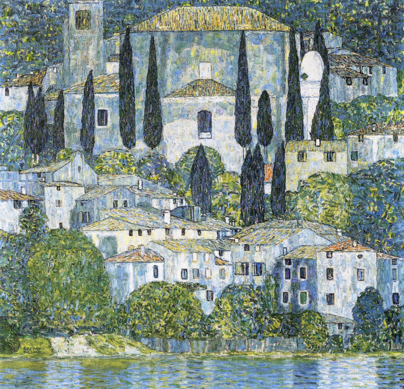 Kirche in Cassone reproduction of painting by Gustav Klimt. Landscape