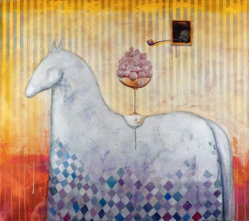 A Horse reproduction of painting by Modestas Malinauskas. Animalistic