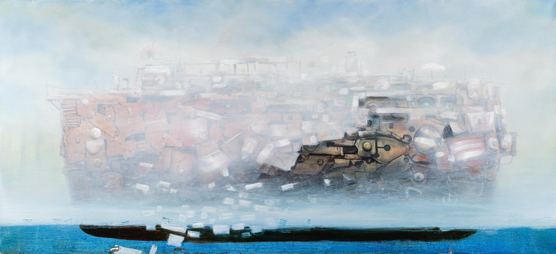 Crashed Fog reproduction of painting by Modestas Malinauskas. Fantastic