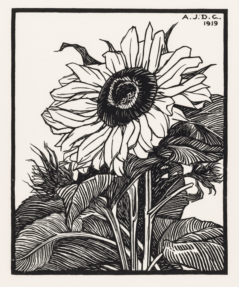 Julie de Graag reprodukcija Sunflower (1919), Gėlės , paveikslai, reprodukcijos internetu