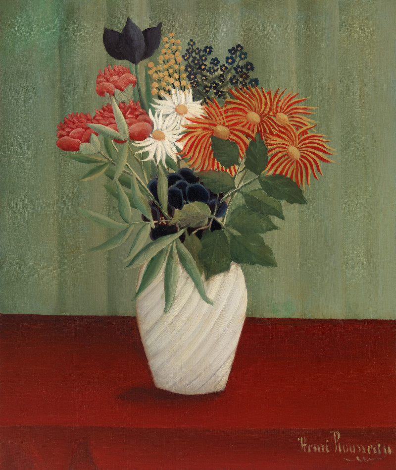 Henri Rousseau reprodukcija Bouquet of Flowers with China Asters and Tokyos (Bouquet de fleurs aux reines-marguerites et aux ...