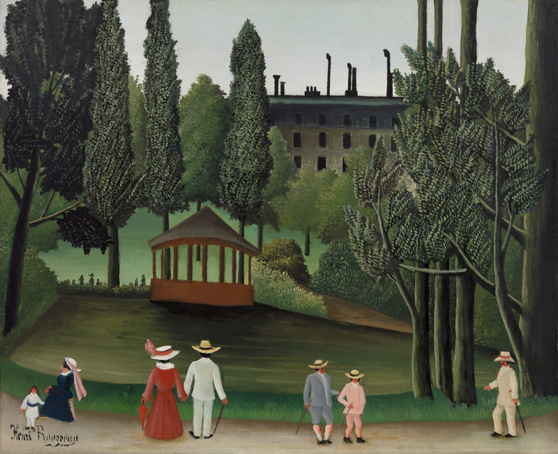 View of Montsouris Park, the Kiosk (Vue du Parc Montsouris, Le Kiosque) reproduction of painting by Henri Rousseau. Landscape