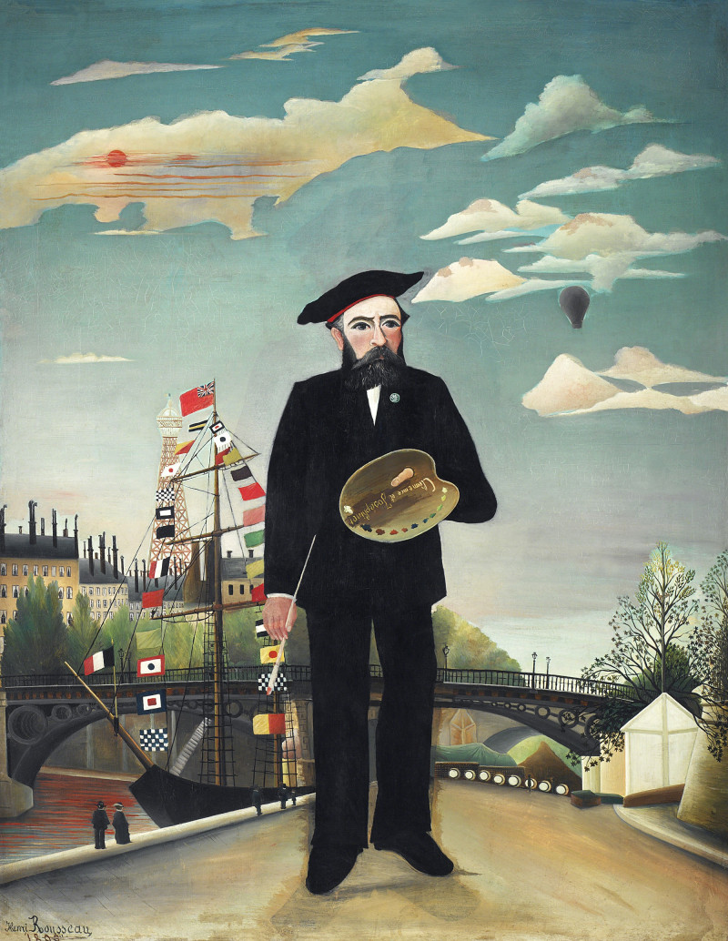 Myself: Portrait – Landscape reproduction of painting by Henri Rousseau. Portrait