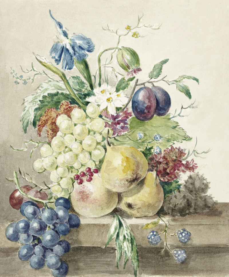 Still Life Of Flowers And Fruits (1775-1883) reproduction of painting by Jean Bernard. Still-life