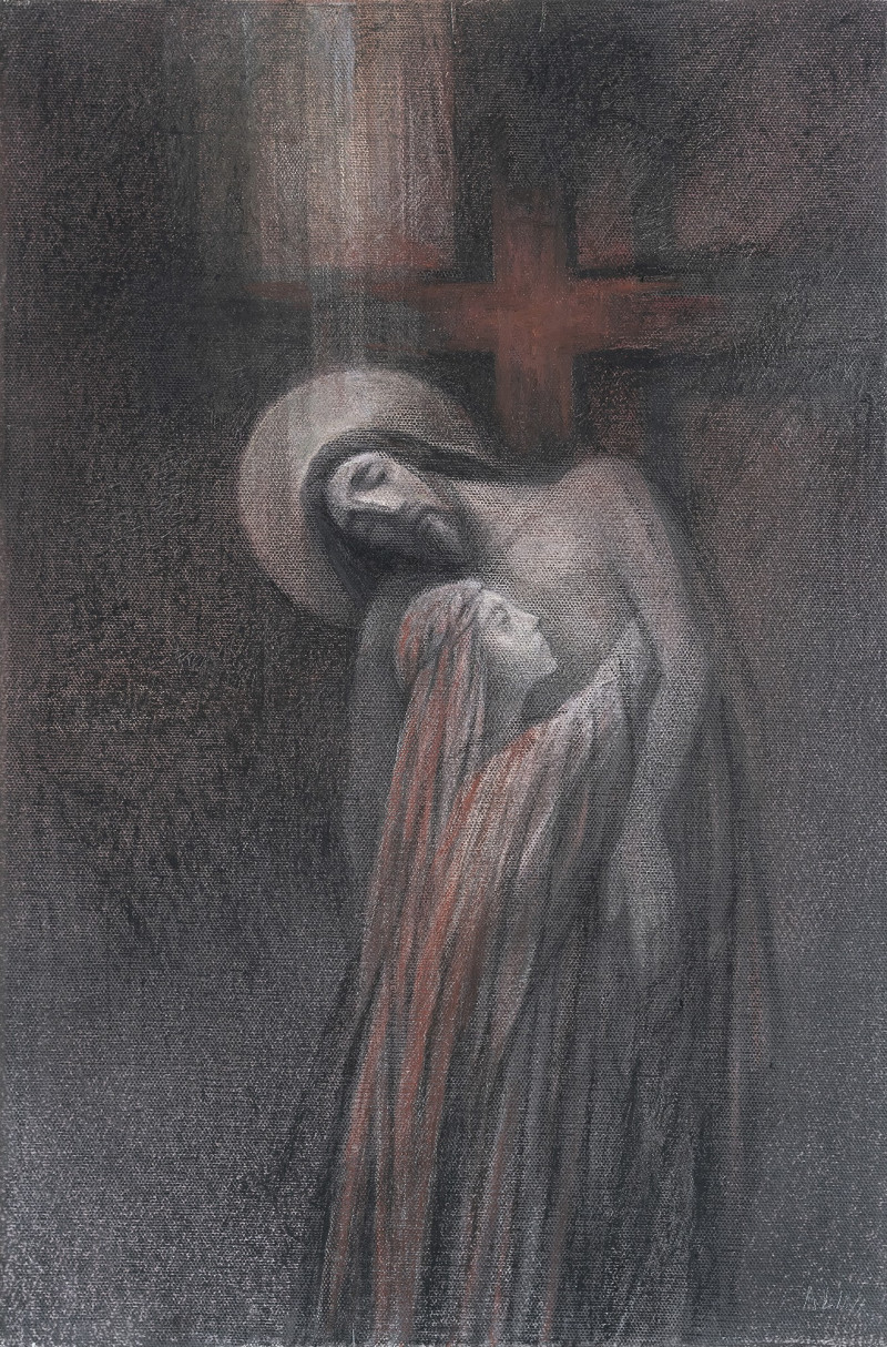 Removal from the Cross I reproduction of painting by Alina Kvedarauskienė. Sacral