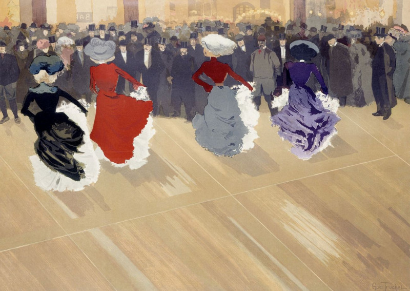 The Quadrille At The Moulin-Rouge reproduction of painting by Louis Abel Truchet. ALL GICLEE PRINTS