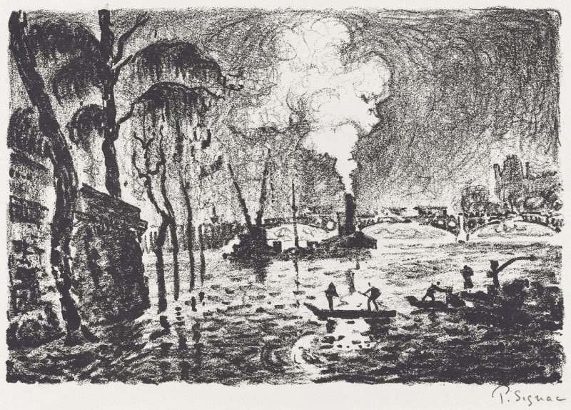 Paul Signac reprodukcija The Flooded Seine, VISOS REPRODUKCIJOS , paveikslai, reprodukcijos internetu