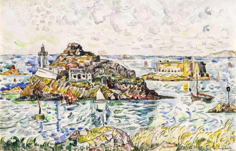 Morlaix, Entrance Of The River reproduction of painting by Paul Signac. ALL GICLEE PRINTS