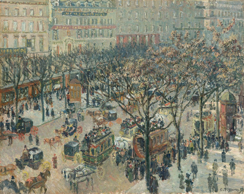 Camille Pissarro reprodukcija Boulevard Des Italiens, Morning, Sunlight, VISOS REPRODUKCIJOS , paveikslai, reprodukcijos inte...