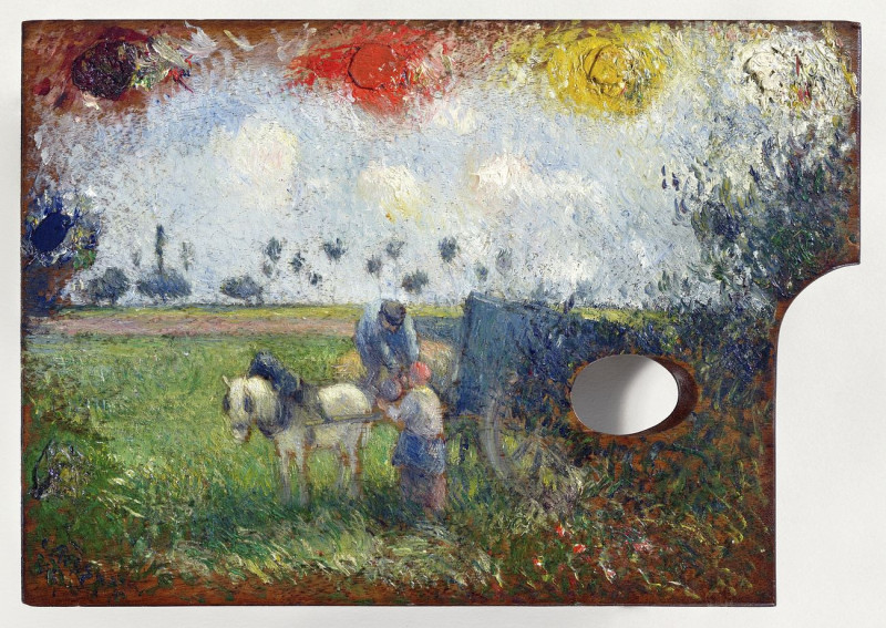 The Artist'S Palette With A Landscape reproduction of painting by Camille Pissarro. ALL GICLEE PRINTS