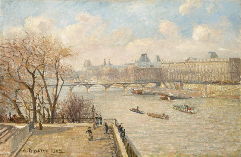 The Louvre From The Pont Neuf reproduction of painting by Camille Pissarro. ALL GICLEE PRINTS