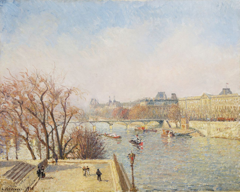 The Louvre, Morning, Sunlight reproduction of painting by Camille Pissarro. ALL GICLEE PRINTS