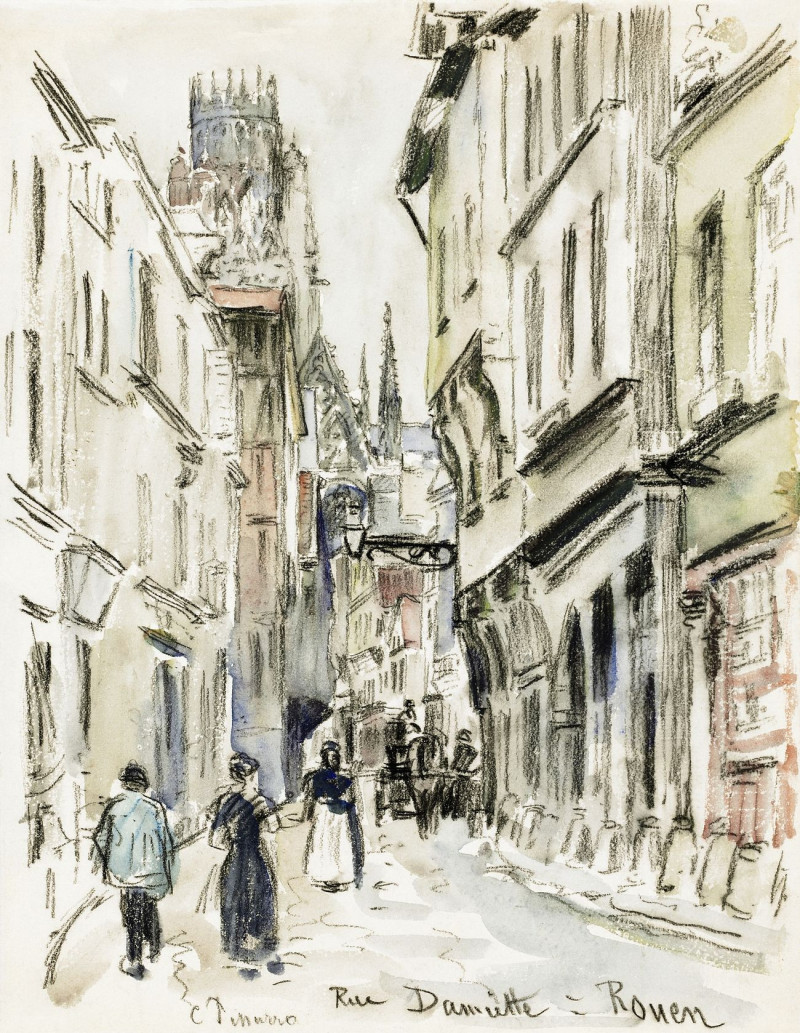 Camille Pissarro reprodukcija Rue Damiette, Rouen, VISOS REPRODUKCIJOS , paveikslai, reprodukcijos internetu