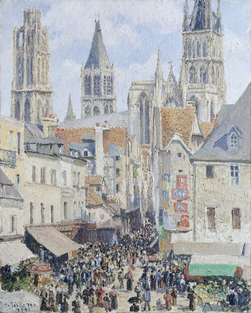 Grocery Street, Rouen reproduction of painting by Camille Pissarro. ALL GICLEE PRINTS