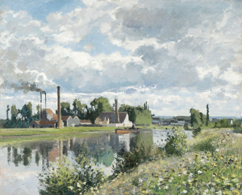 The River Oise Near Pontoise reproduction of painting by Camille Pissarro. ALL GICLEE PRINTS