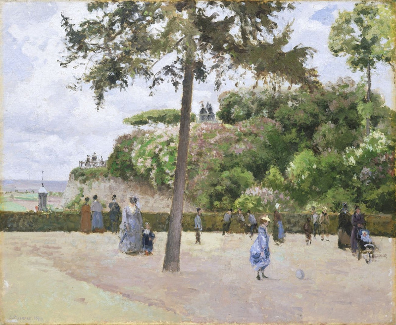 The Public Garden At Pontoise reproduction of painting by Camille Pissarro. ALL GICLEE PRINTS