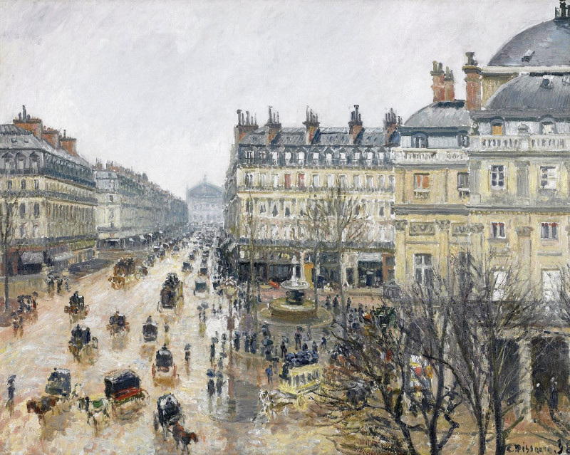 French Theater Square, Paris reproduction of painting by Camille Pissarro. ALL GICLEE PRINTS