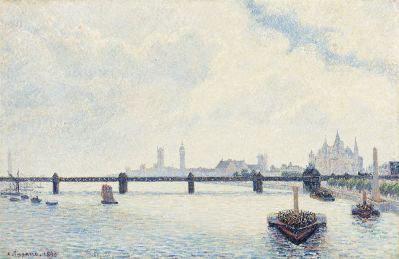 Charing Cross Bridge, London reproduction of painting by Camille Pissarro. ALL GICLEE PRINTS