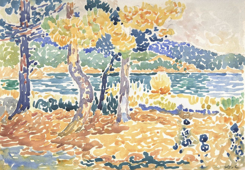 Henri Edmond Cross reprodukcija Pines On The Coastline, VISOS REPRODUKCIJOS , paveikslai, reprodukcijos internetu