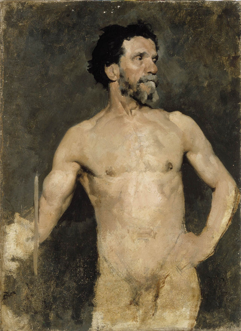 Male Model, Study, 1874 - 1875 reproduction of painting by Albert Edelfelt. ALL GICLEE PRINTS