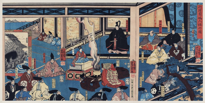 Utagawa Yoshikazu reprodukcija Hyogo Chikuto Hitobashira No Zu, VISOS REPRODUKCIJOS , paveikslai, reprodukcijos internetu