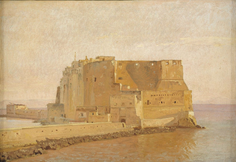 Castel Dell'Ovo In Naples reproduction of painting by Christen Købke. ALL GICLEE PRINTS