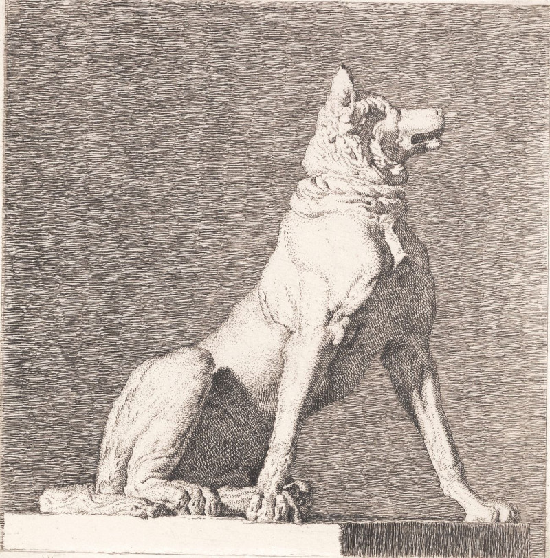 A Sitting Dog After An Antique At Charlottenborg reproduction of painting by Christen Købke. ALL GICLEE PRINTS