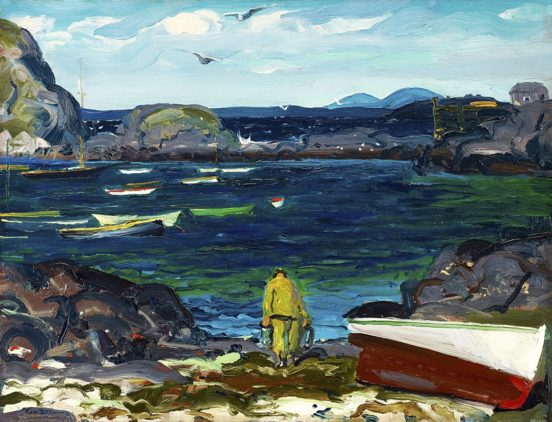 The Harbor, Monhegan Coast, Maine reproduction of painting by George Bellows. ALL GICLEE PRINTS