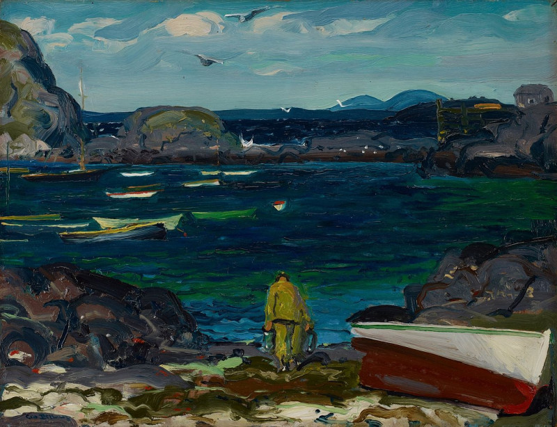 George Bellows reprodukcija The Harbor, Monhegan Coast, Maine, VISOS REPRODUKCIJOS , paveikslai, reprodukcijos internetu