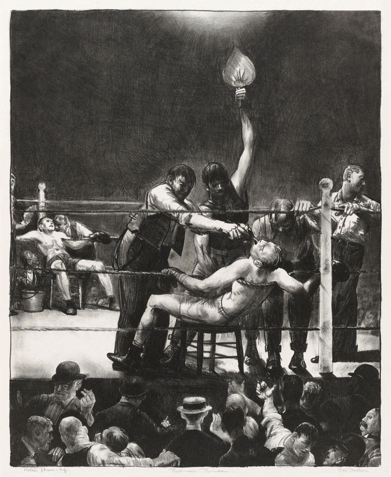 George Bellows reprodukcija Between Rounds, Small, Second Stone, VISOS REPRODUKCIJOS , paveikslai, reprodukcijos internetu