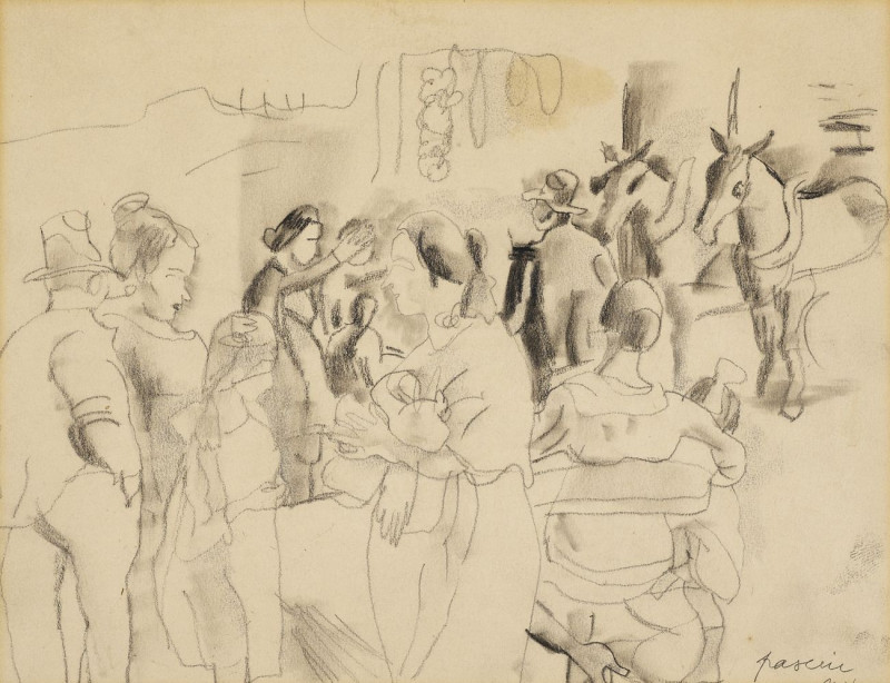 Jules Pascin reprodukcija Street Scene, New York, VISOS REPRODUKCIJOS , paveikslai, reprodukcijos internetu